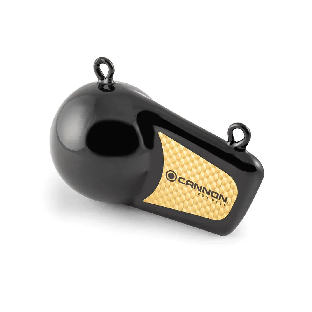 2295184 – CANNON Downrigger Weight, Round Shape 10 Pound Flash Weight Vinyl Coated Black With Reflective Prism Tape O...